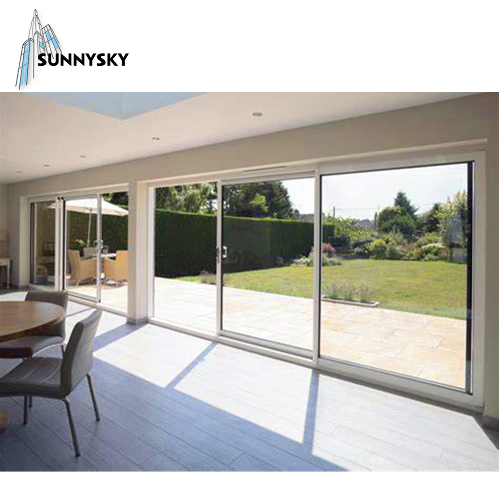 Exterior patio insulated aluminum sliding double glazed Low-E glass sliding doors