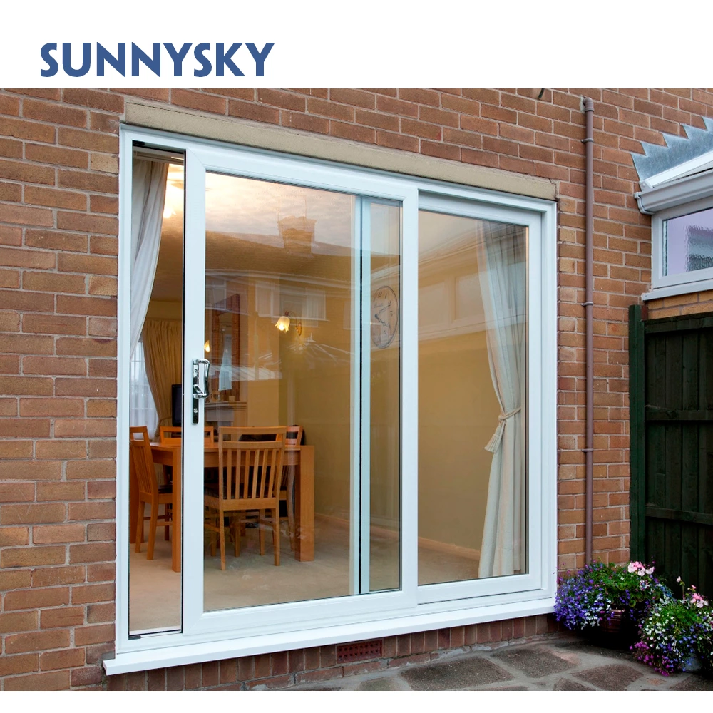 Exterior patio insulated aluminum sliding double glazed Low-E glass sliding doors