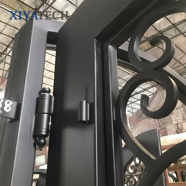 European Security Home Arched Single Double Main Entrance Front Entry Wrought Iron Door Price