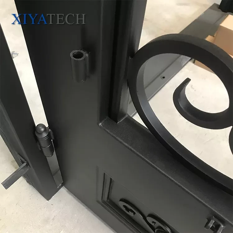 European Security Home Arched Single Double Main Entrance Front Entry Wrought Iron Door Price