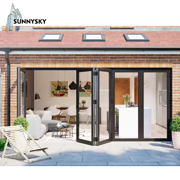 New design aluminium bifold Yorkshire accordion custom size best folding patio doors