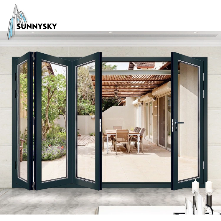 New design aluminium bifold Yorkshire accordion custom size best folding patio doors