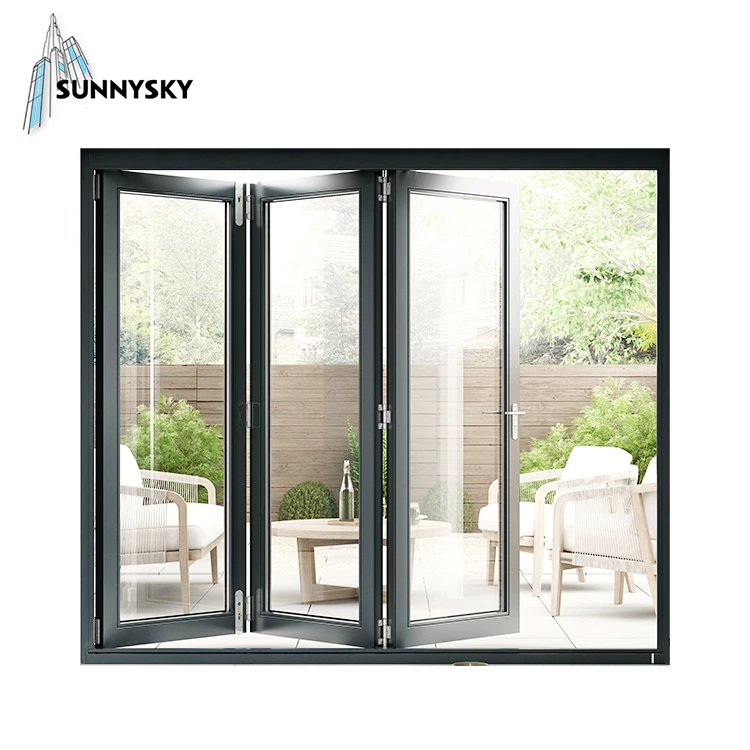 New design aluminium bifold Yorkshire accordion custom size best folding patio doors