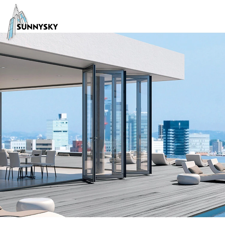 New design aluminium bifold Yorkshire accordion custom size best folding patio doors