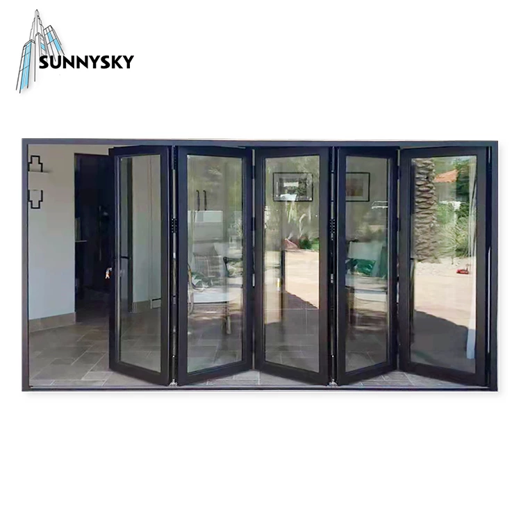 New design aluminium bifold Yorkshire accordion custom size best folding patio doors