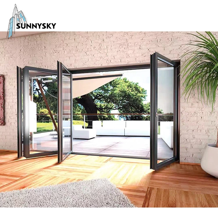 New design aluminium bifold Yorkshire accordion custom size best folding patio doors