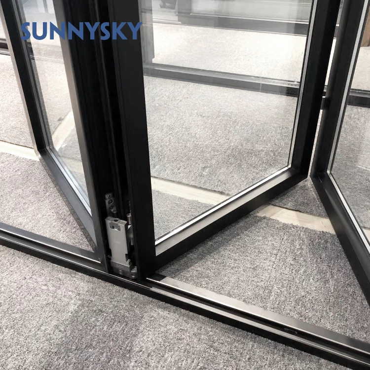Aluminium Window Soundproof Double Glazing Heavy Duty Bi-Folding Door