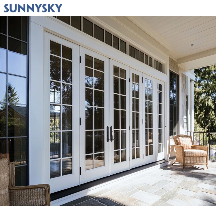 Hot Selling New Style Hurricane Proof Patio Swing Doors Aluminum Glass French Doors With Low Price
