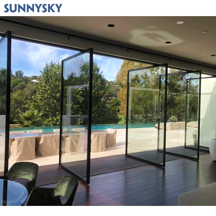 Sunnysky Modern Design Decorative Excellence Quality Pivot Door Entry Front Security Steel Doors