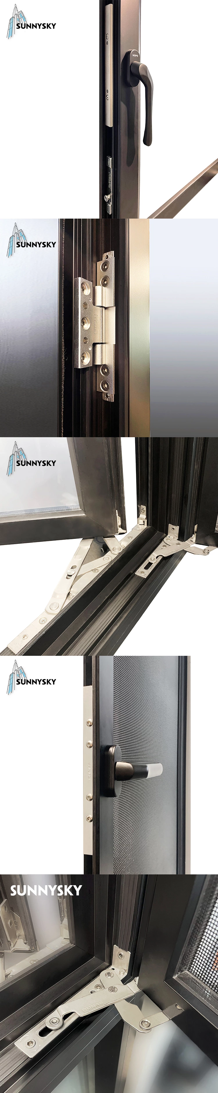 Sunnysky Aluminum Customized Double Glazing Big View Extra Large Floor to Ceiling Glass Fixed Window