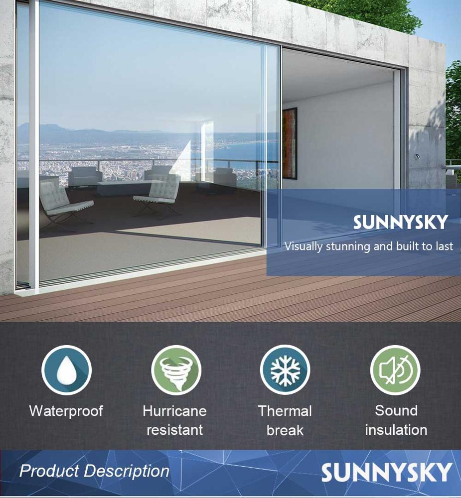 Sunnysky Aluminum slide energy efficient sliding windows double
