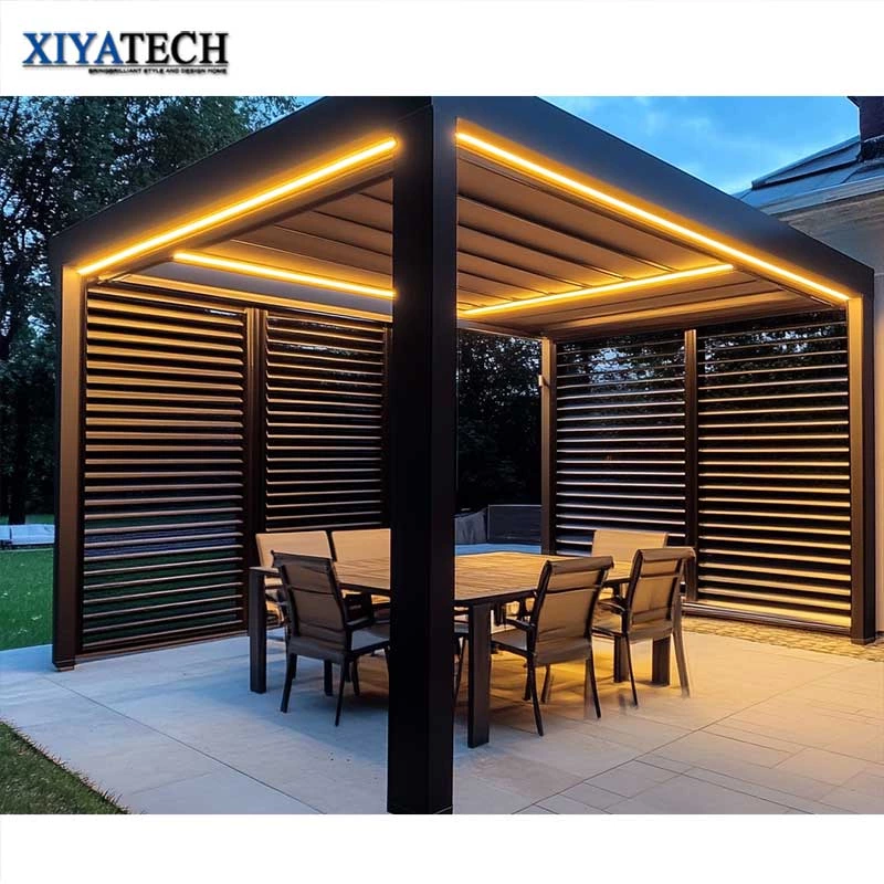 Sunnysky Outdoor Waterproof Pergola Aluminium 6x4 Aluminium Automatic Roof Louvers Pergola Aluminium Bioclimatic Pergola Louver Roof