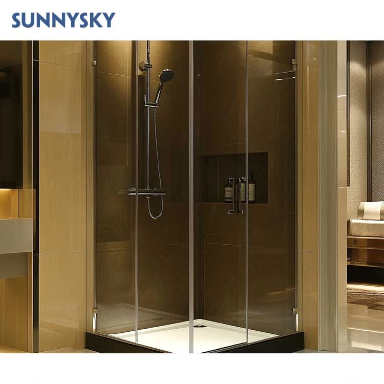 Sunnysky Luxurious Frameless Shower Screens Door Easy Shower Enclosure Room Installation Corner Shower Cabin