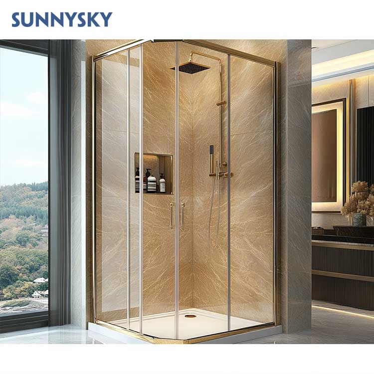Sunnysky Design Acrylic Steam Shower Cabin Glass Enclosure with Aluminium Frame for Bathroom Use