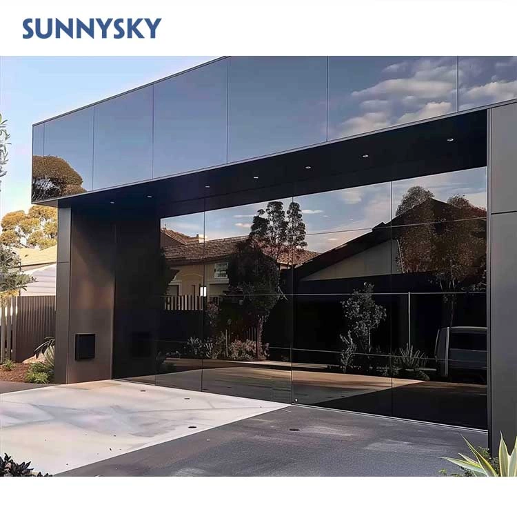 Sunnysky High Quality Customization Aluminum Alloy Garage Door Resistance To Hurricanes Glass Garage Doors