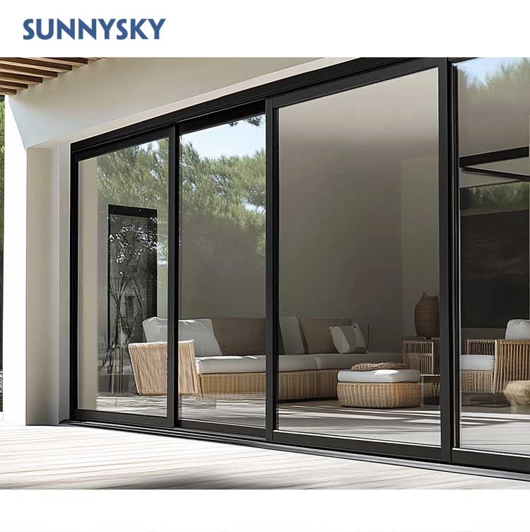 Sunnysky Australian Sliding Door Double Glazed Glass Window External Patio Door Exterior Soundproof Balcony Aluminum Sliding Doors