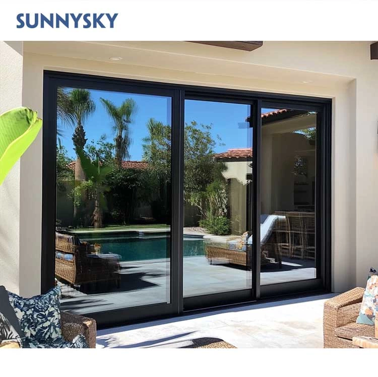 Sunnysky NFRC Lift Sliding Heavy Duty Big Vision Patio Door Thermal Break Aluminum Customized Double Glass Sliding Door