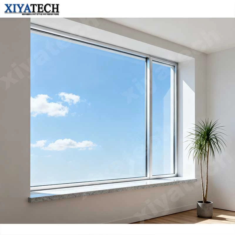 Sunnysky Customize Aluminum Big View Floor to Ceiling Picture Window Aluminium Frame Fixed Insulated Glass Windows for Villas