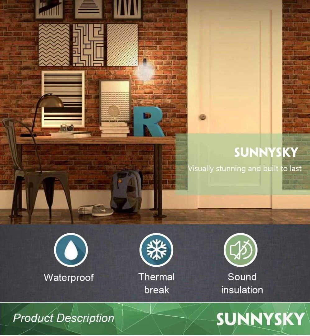 Sunnysky Eco-Friendly Fire-Resistant Wood Slab Door Soundproof Hurricane-Proof for Home Hotels Hospitals Bedrooms & Villas