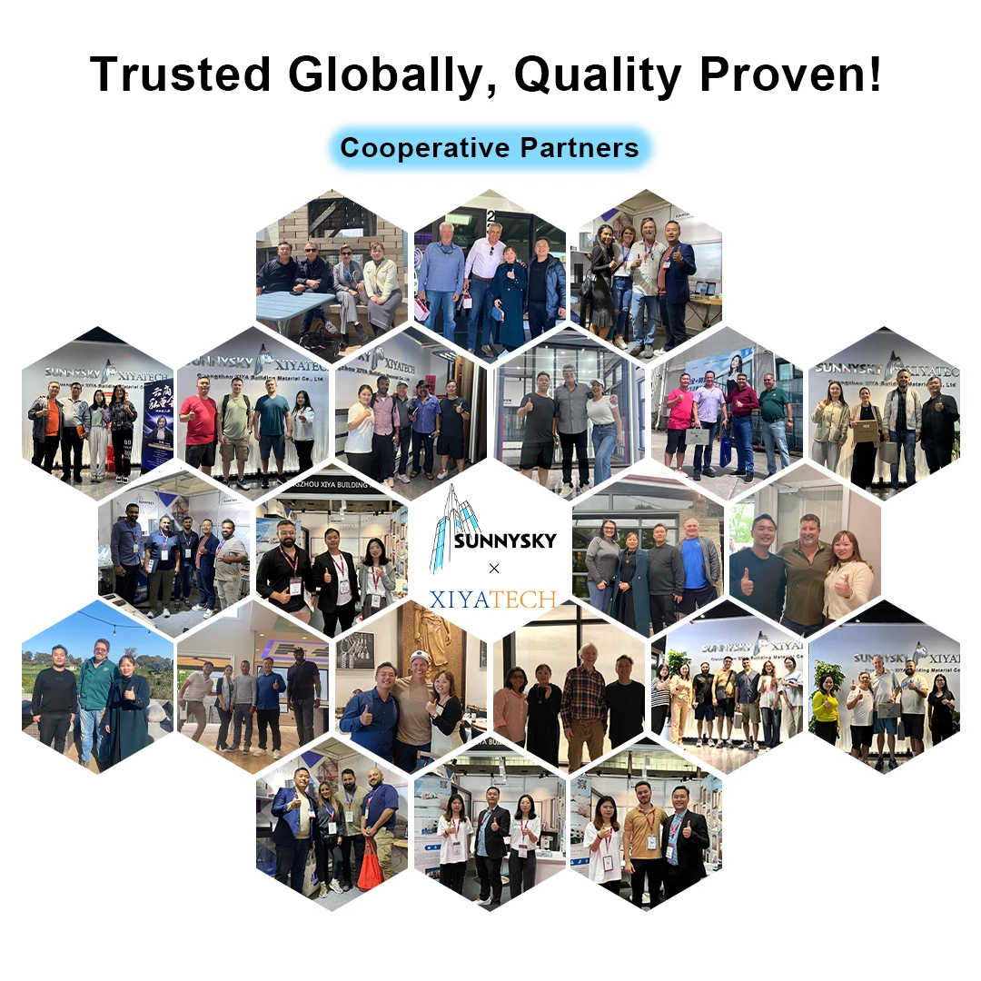 Sunnysky Security Exterior Front Double Entry Black Front Entrance Wrought Solid Iron Glass Door For House