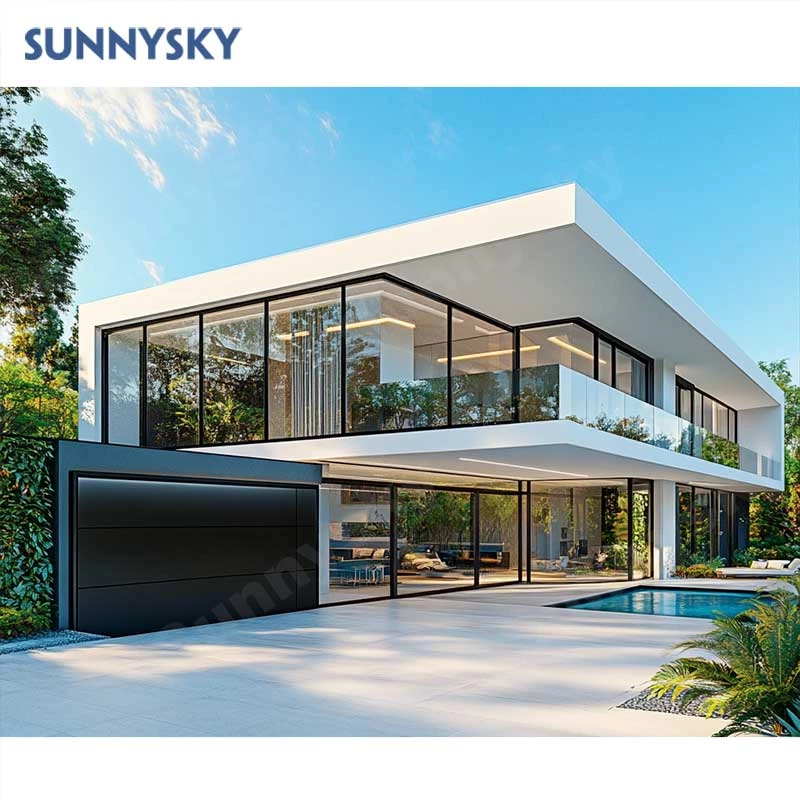 Sunnysky NFRC Modern Outdoor Aluminum Sliding Door for Kitchen Entry Living Room Garden Garage Dining Bedroom Fiberglass Application