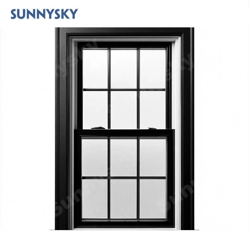 Sunnysky NFRC Double Hung Window Black Australia Style windows And Doors For Mobile Home Hung Window Top Storm windows