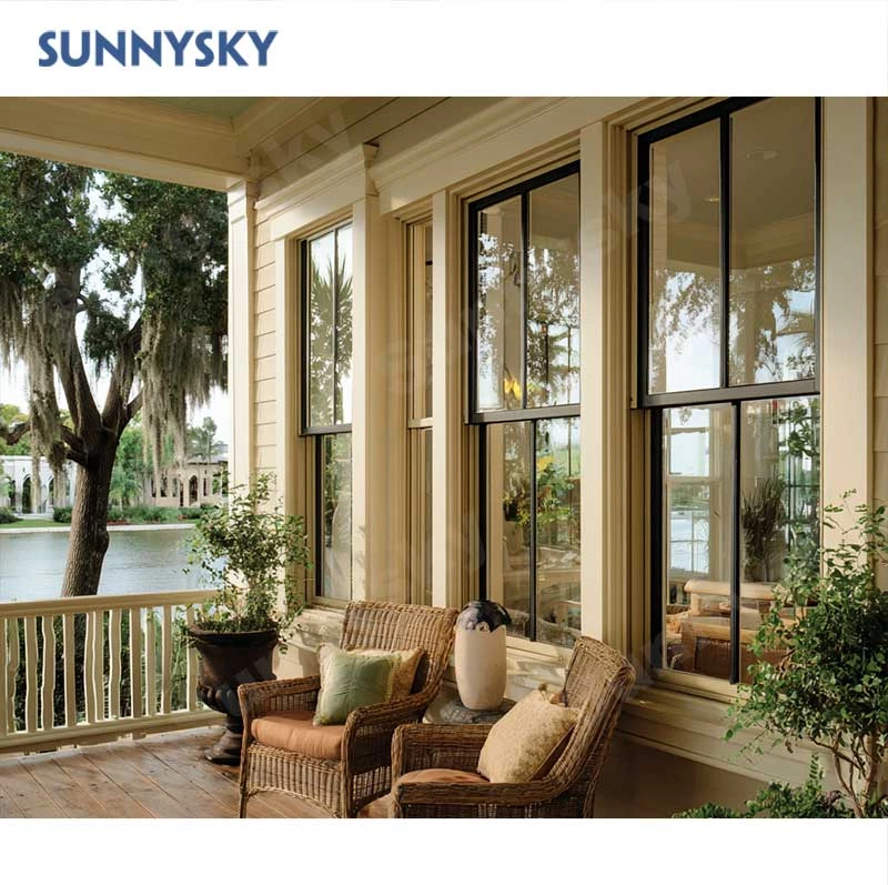 Sunnysky NFRC AAMA Customized Modern Stylish Durable Energy Efficient Soundproof Hung Windows