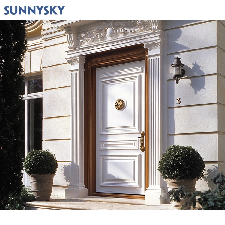 Sunnysky Modern Minimalist Melamine WPC Slab Door For Interior Living Room Bathroom Bedroom Villa Apartment Use Decorative Polymer Board