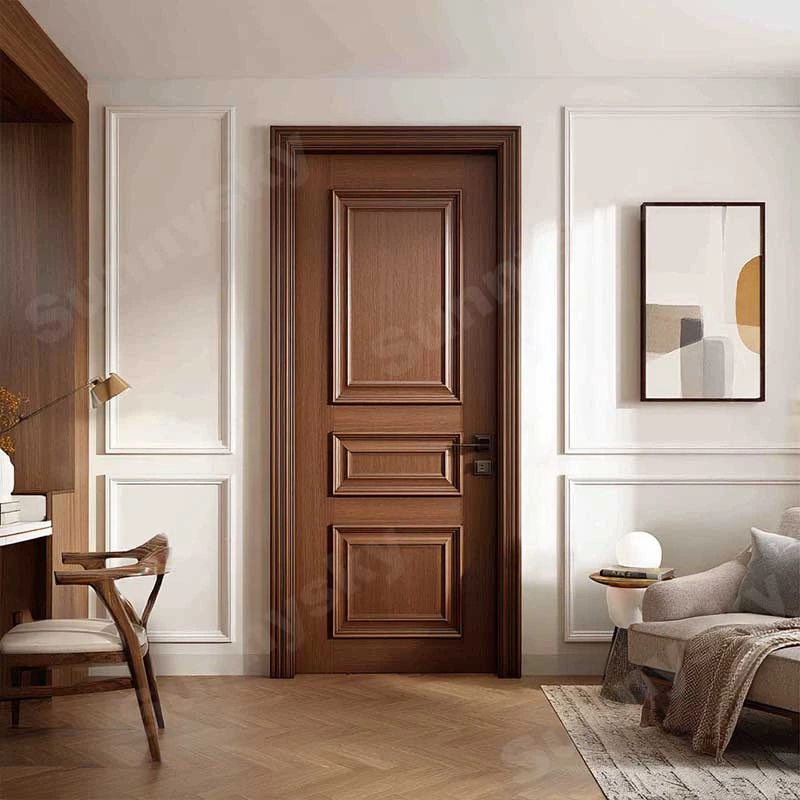 Sunnysky Eco-Friendly Fire-Resistant Wood Slab Door Soundproof Hurricane-Proof for Home Hotels Hospitals Bedrooms & Villas