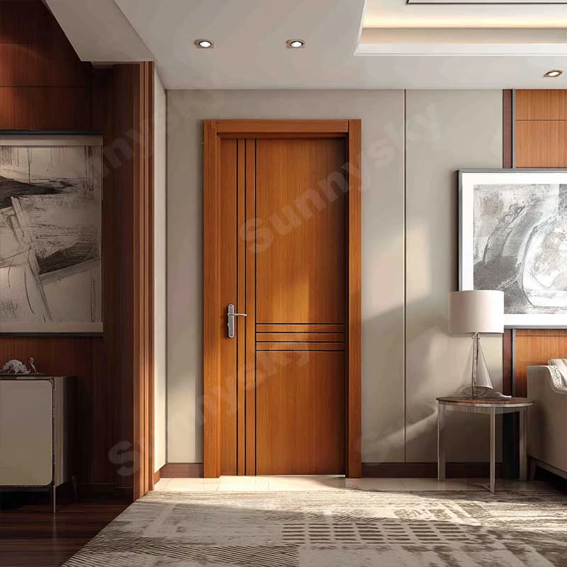 Sunnysky High Quality Houses Soundproof Weatherproof Solid Wood Exterior Bedroom Apartment Wooden Slab Doors