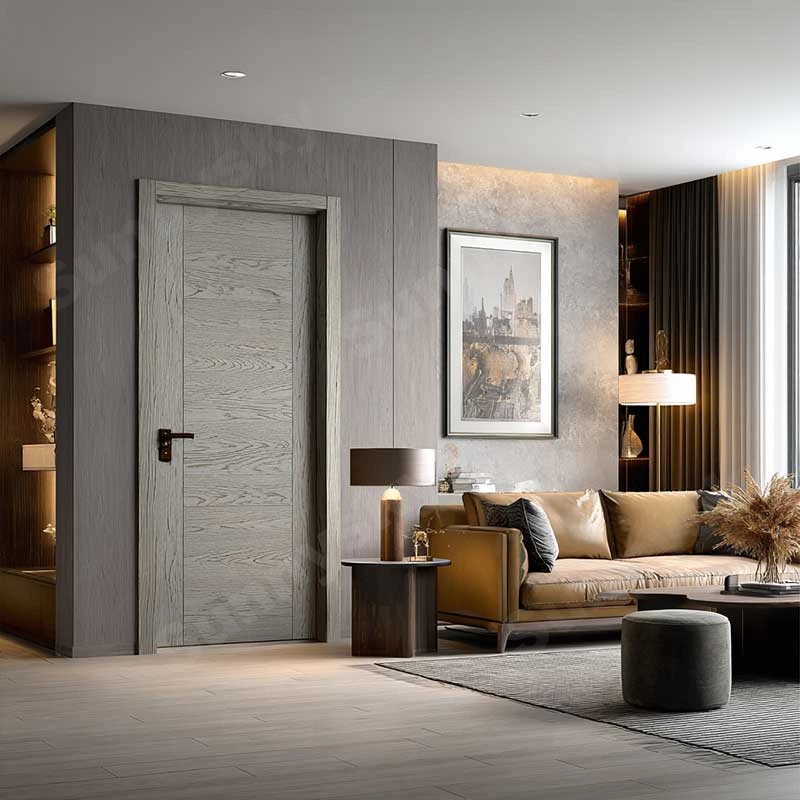 Sunnysky Factory Wholesale Residential Bedroom Soundproof Waterproof Wooden Door Designs Slab Interior Doors for Houses