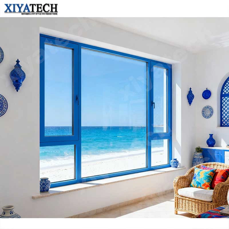 Sunnysky Wholesale Price House Hurricane Proof Double Tempered Glass Double Glazed Fixed Aluminum Window