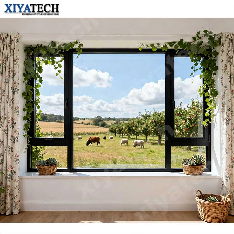 Sunnysky AS2047 NFRC Customized Thermal Break Tempered Glass Double Glazed Home Windows for Commercial Hotel